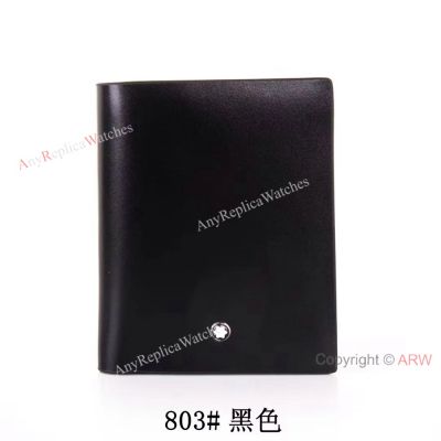 New Upgraded Fake Mont Blanc Wallet Black Short Wallet - 803